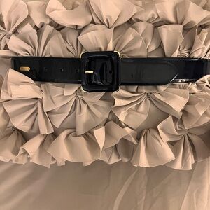 Ralph Lauren Navy Blue Belt with Gold Buckle
